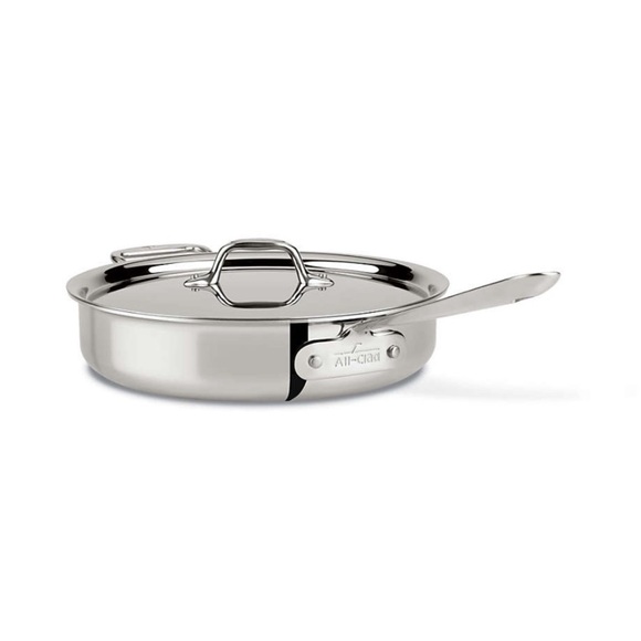 NEW All-Clad ® d3 Stainless Steel 3-Qt. Saute Pan with Lid - Picture 2 of 9
